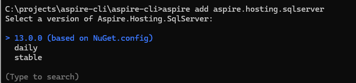 Select the package version