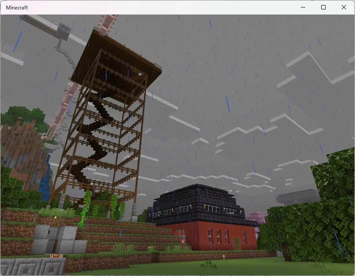 Lookout tower and barn