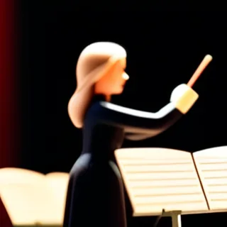 Orchestra conductor, conducting an orchestra, done in claymation