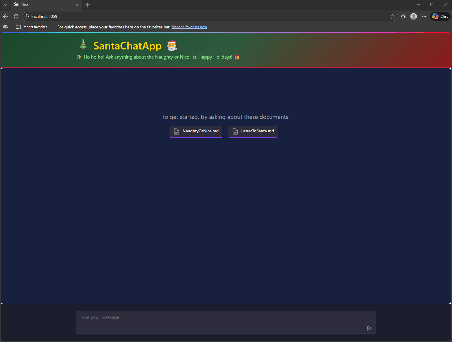 Santa&rsquo;s Festive AI Chat Application Interface