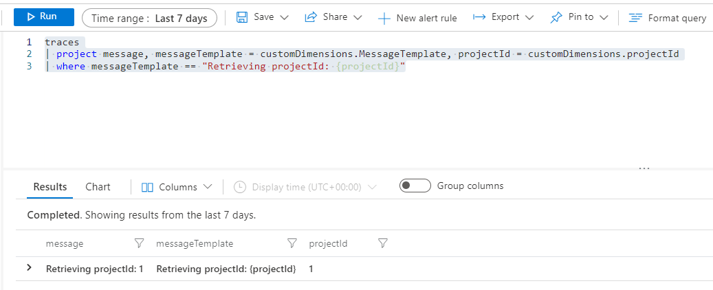 updated query with result