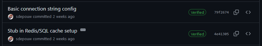 Screenshot: The Verified badge on GitHub commits